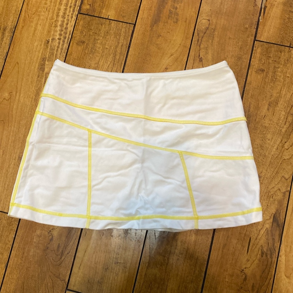 lululemon athletica White Mini Skirt with Yellow Trim